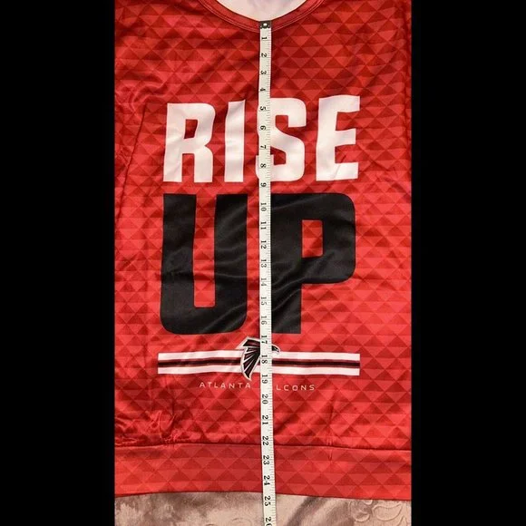 Atlanta Falcons Pullover Sweatshirt Medium NFL‎ Shirt RISE UP Slogan - Picture 2 of 12
